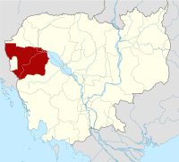 Bản đồ tỉnh Battambang (tỉnh) của Campuchia được tô đậm